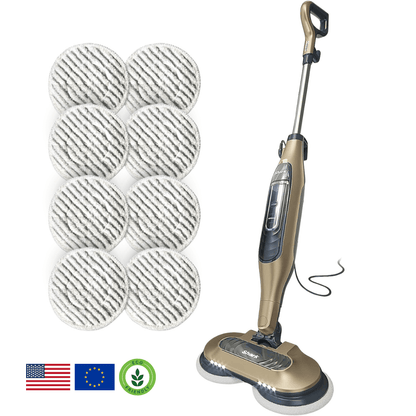 Shark® Allt-i-ett Ång- & Skrubbmopp – LED-belysning, XL-vattentank, 8 dynor