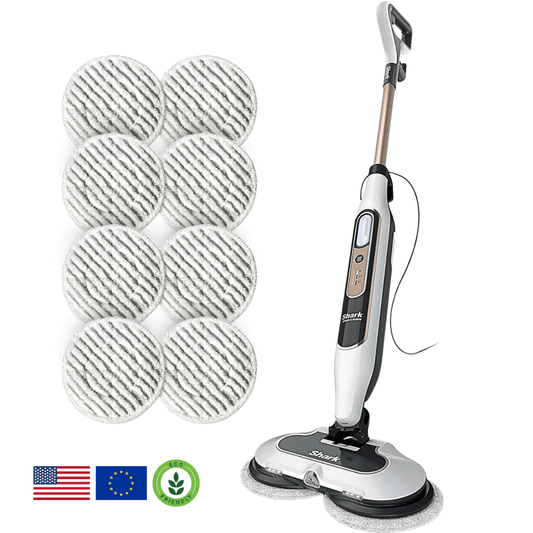 Shark® Allt-i-ett Ång- & Skrubbmopp – LED-belysning, XL-vattentank, 8 dynor